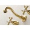 Kingston Brass KS3127NX Two-Handle Wall Mount Bathroom Faucet, Brushed Brass KS3127NX - alternate 2